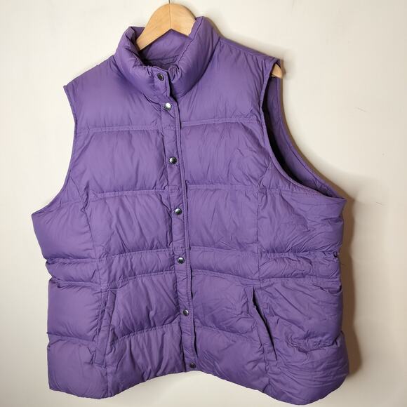 Lands End Puffer Vest Snap Button - Picture 4 of 9